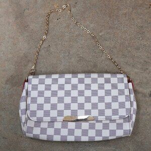 Plaid Geometric Pattern Mini Shoulder Bag PP Leather Organizer
